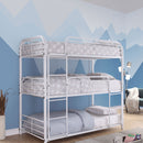 Opal Ii White Twin Triple Decker Bed - Star USA Furniture Inc