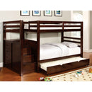 Pine Ridge Dark Walnut Twin/Twin Bunk Bed w/ Steps + Drawers - Star USA Furniture Inc