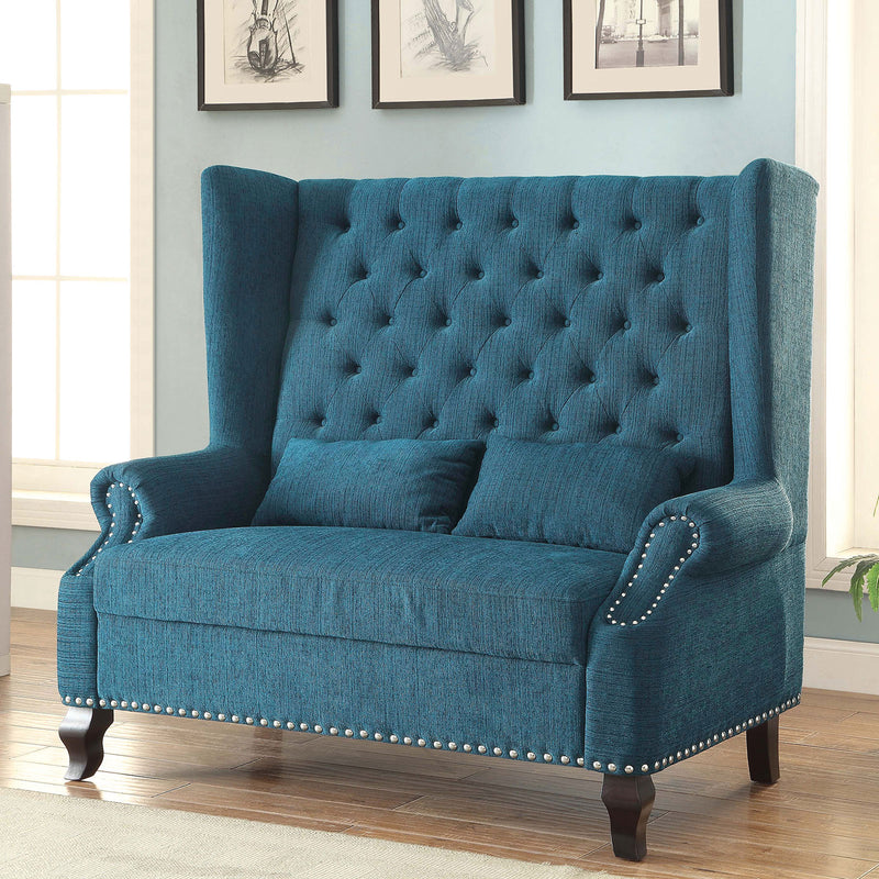 ALCACER Teal Love Seat Bench