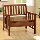 Pine Crest Oak Storage Bench w/ 3 Drawers - Star USA Furniture Inc