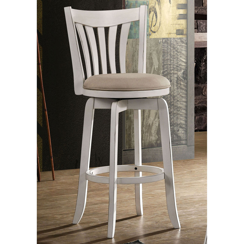 Clusky White 29" 360-Degree Swivel Barstool - Star USA Furniture Inc