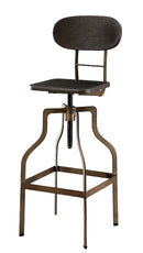 LEITH Dark Brown Swivel Bar Stool - Star USA Furniture Inc