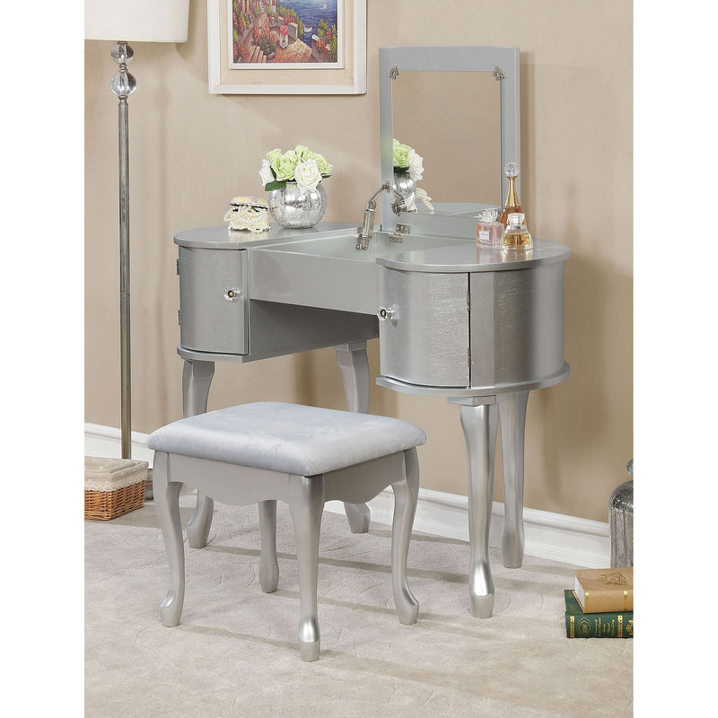 Lilita Silver Vanity w/ Stool - Star USA Furniture Inc