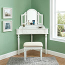Kasey White Vanity w/ Stool - Star USA Furniture Inc