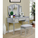 CLARISSE Silver Vanity w/ Stool - Star USA Furniture Inc