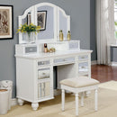 TRACY White Vanity w/ Stool - Star USA Furniture Inc