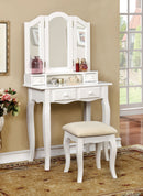 Janelle White Vanity w/ Stool - Star USA Furniture Inc