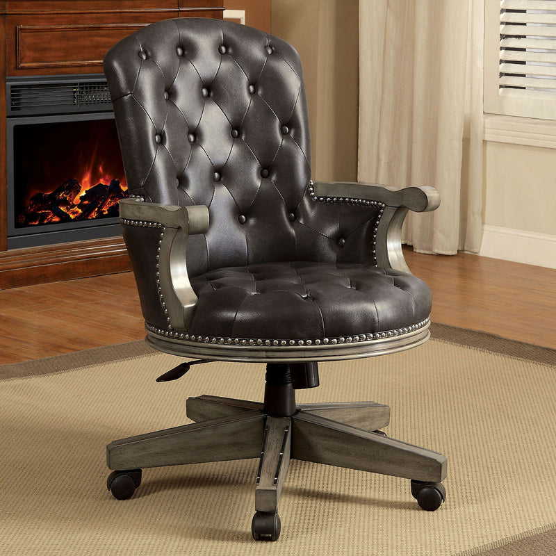 YELENA Gray/Black Height-Adjustable Arm Chair