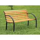 DUMAS Oak/Black Patio Wooden Bench - Star USA Furniture Inc