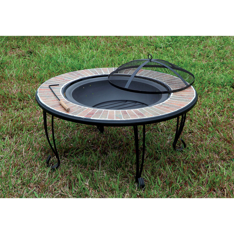 BANNO Black Round Fire Place - Star USA Furniture Inc