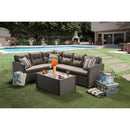 MOURA Mocha Patio Sectional + Table - Star USA Furniture Inc