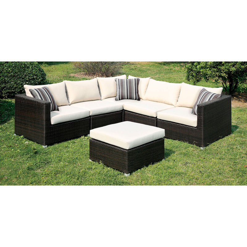 ABION Ivory/Espresso Patio Sectional