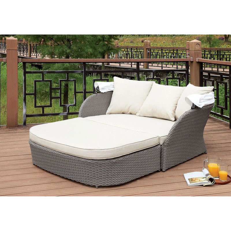 AIDA Gray/White Patio Canopy Daybed - Star USA Furniture Inc