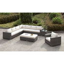 Somani Light Gray Wicker/Ivory Cushion L-Sectional + Chair + Ottoman - Star USA Furniture Inc