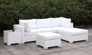 Somani Light Gray Wicker/Ivory Cushion 3 Pc Set + Coffee + 2 End + Ottoman - Star USA Furniture Inc