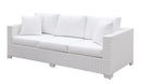 Somani White Wicker/White Cushion Bench - Star USA Furniture Inc