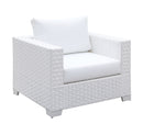 Somani White Wicker/White Cushion Arm Chair - Star USA Furniture Inc