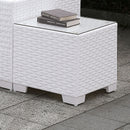 Somani White Wicker/White Cushion End Table - Star USA Furniture Inc