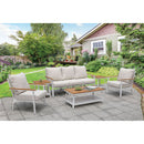 Anishan White/Oak 6 Pc. Patio Set - Star USA Furniture Inc