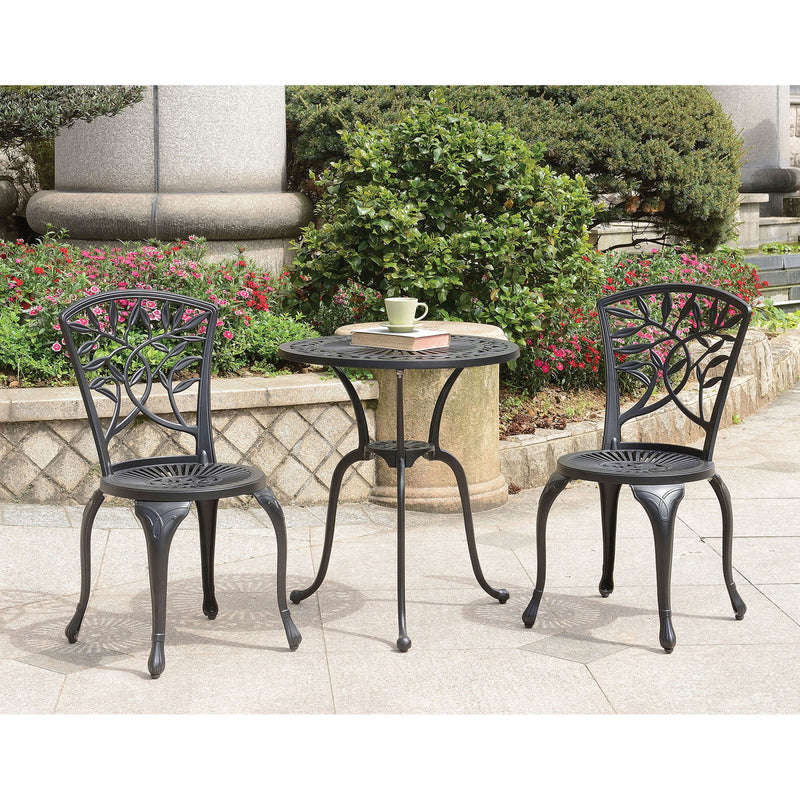 Crary Black 3 Pc. Round Bistro Table Set - Star USA Furniture Inc