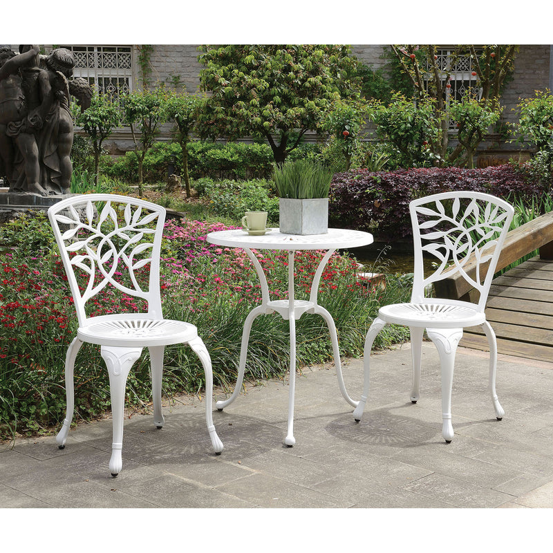 Crary White 3 Pc. Round Bistro Table Set - Star USA Furniture Inc