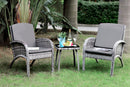 Juno Gray Wicker/Gray Cushion/Black Top 3 Pc. Patio Set - Star USA Furniture Inc