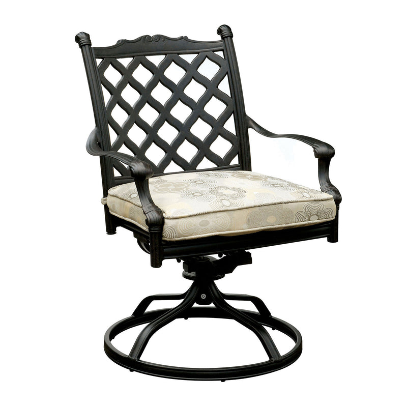 CHIARA I Tan/Bronze Swivel Rocker Chair