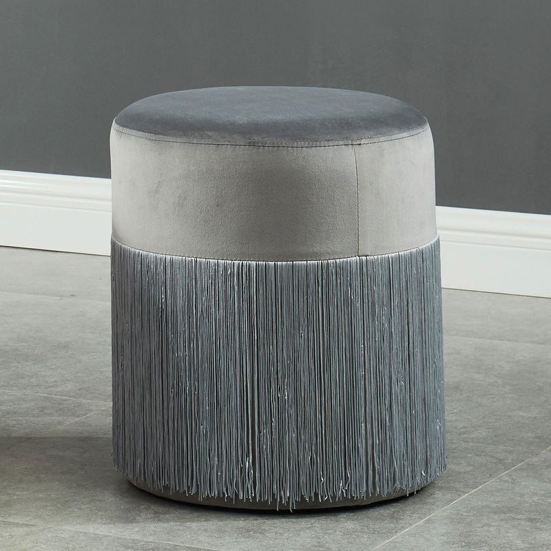 Tyndall Gray Round Ottoman - Star USA Furniture Inc