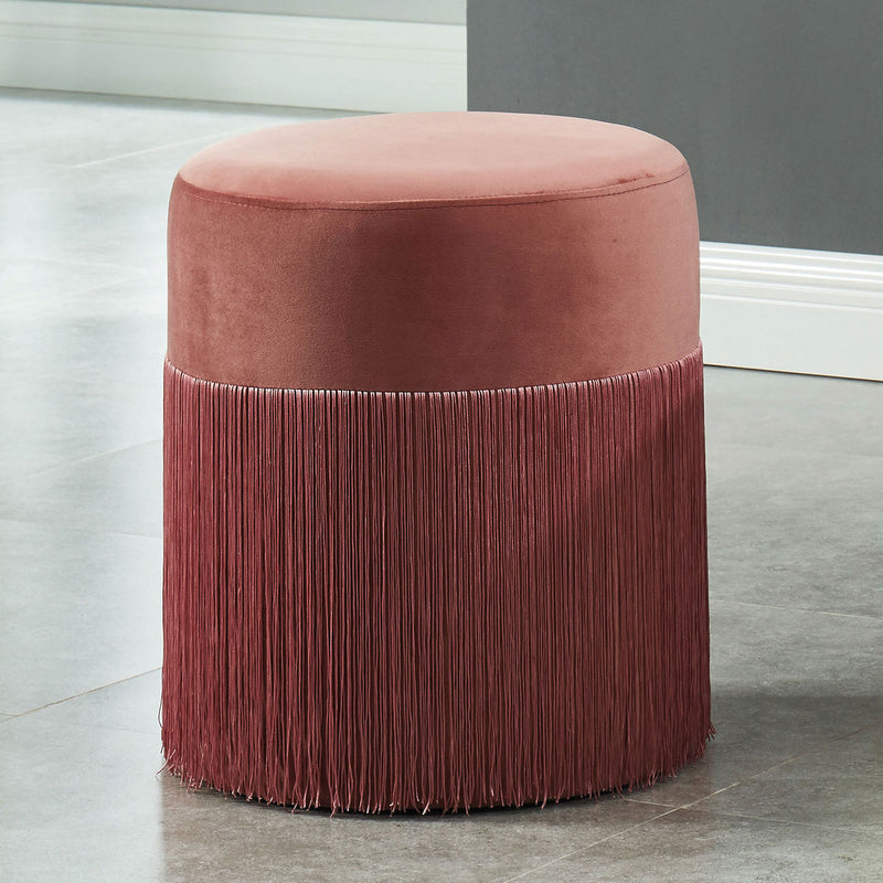 Tyndall Pink Round Ottoman - Star USA Furniture Inc