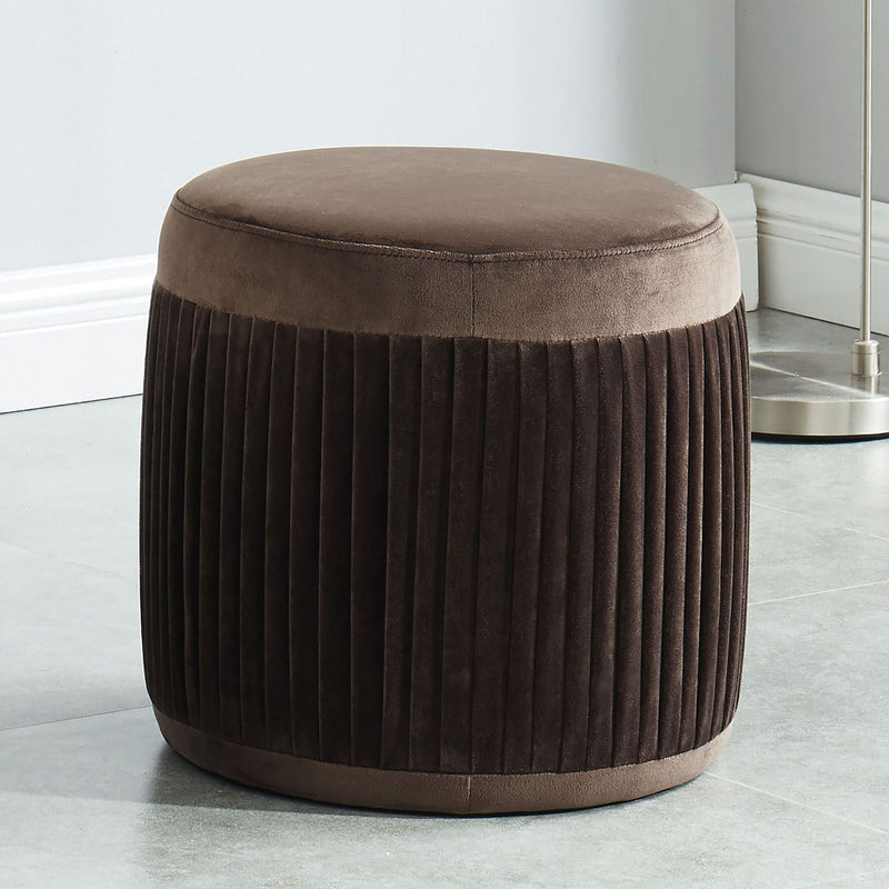 Revel Brown Round Ottoman - Star USA Furniture Inc