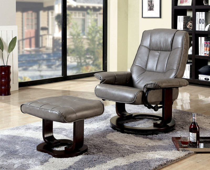 Cheste Gray Lounger w/ Ottoman