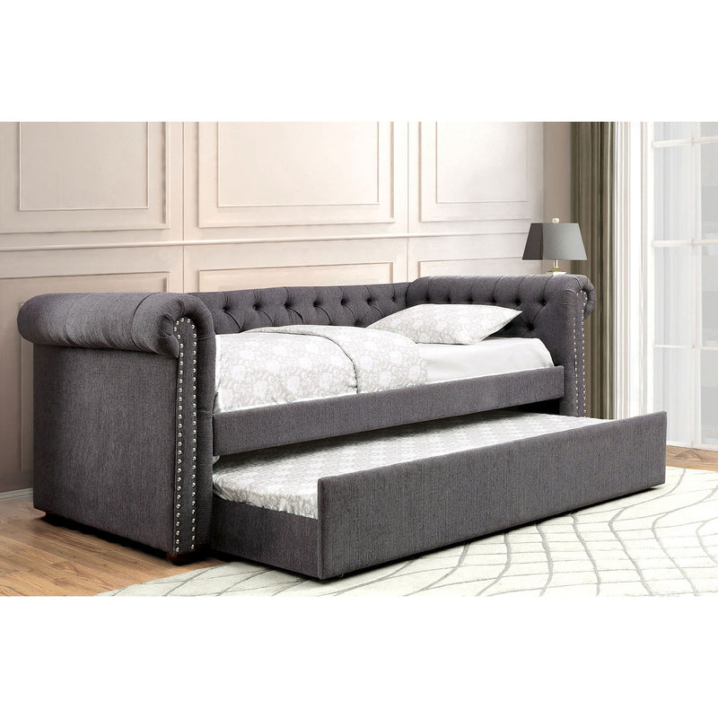 Leanna Gray Queen Daybed w/ Trundle, Gray