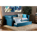 LEANNA Dark Teal Daybed w/ Trundle, Teal - Star USA Furniture Inc