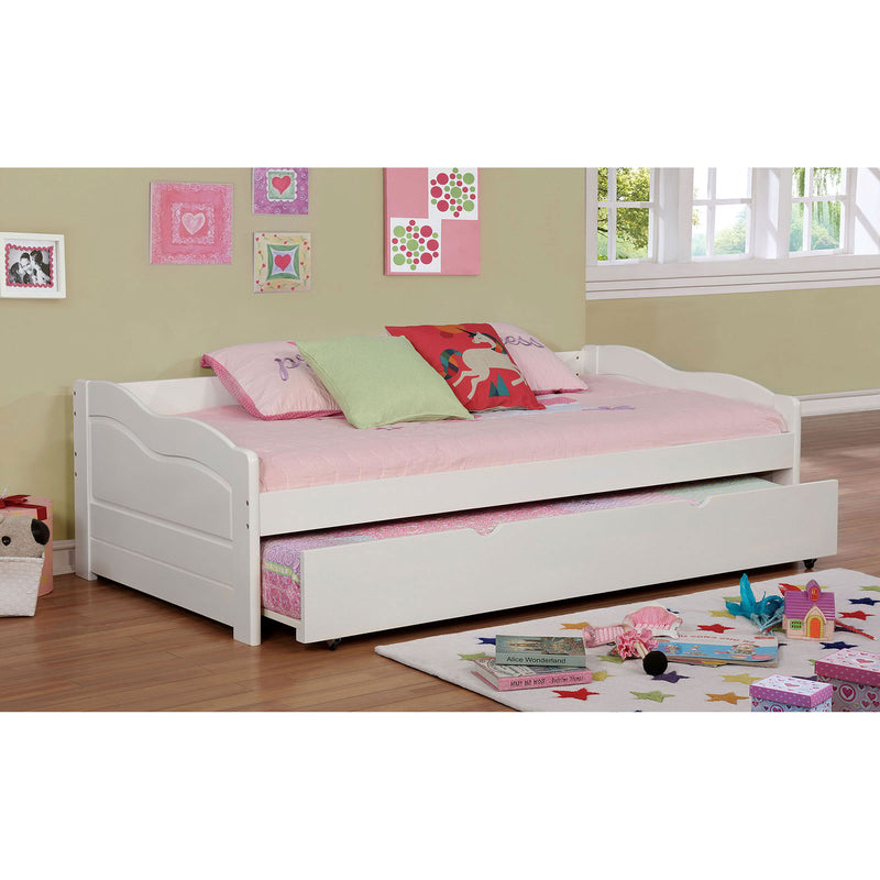 SUNSET White Daybed w/ Trundle, White