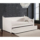 WALCOTT White Daybed w/ Twin Trundle, White - Star USA Furniture Inc