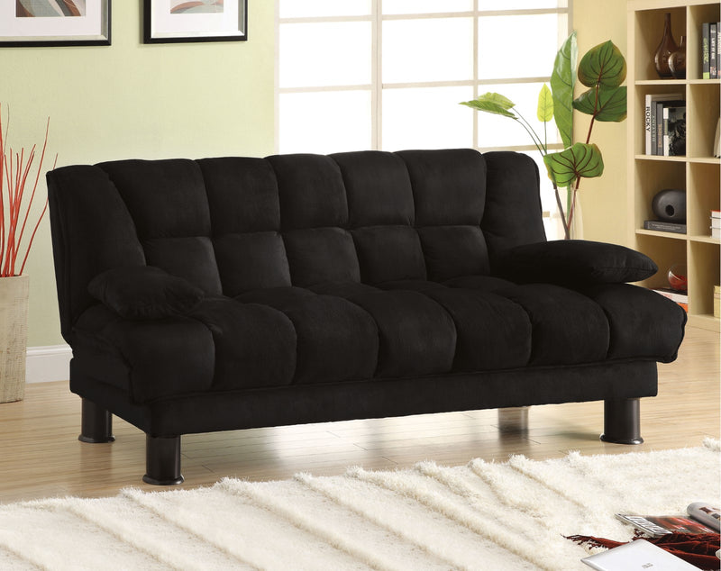 Bonifa Black Elephant Skin Microfiber Futon Sofa - Star USA Furniture Inc