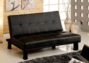 Quinn Black Leatherette Futon Sofa - Star USA Furniture Inc