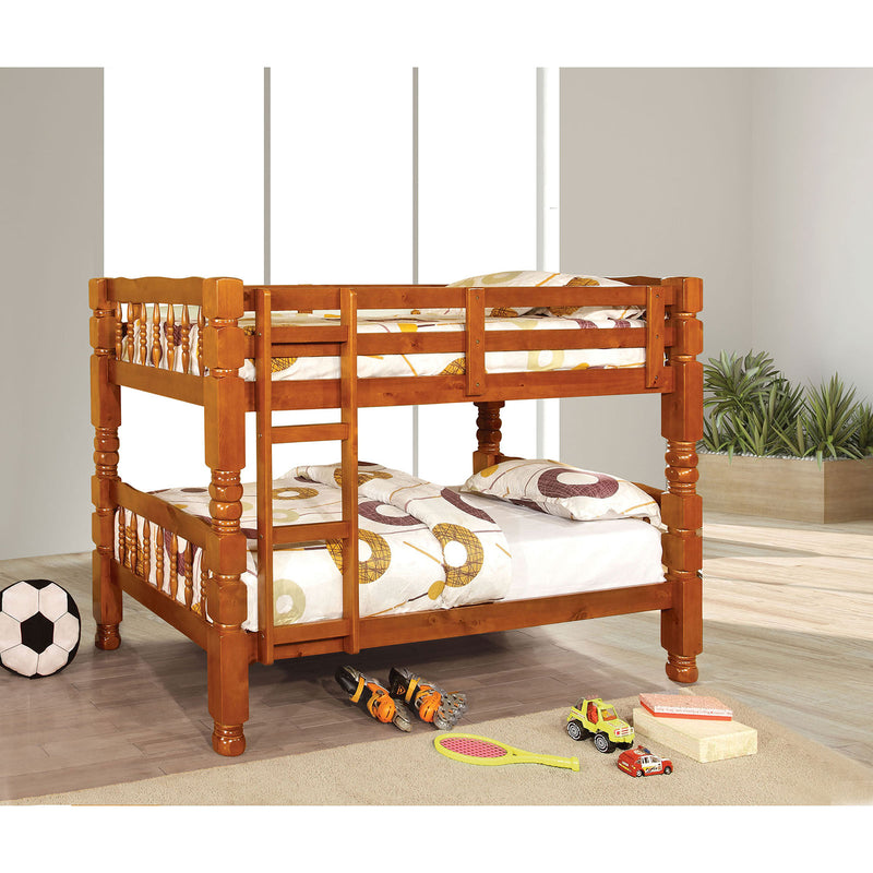 Carolina Oak Twin/Twin Bunk Bed, Oak - Star USA Furniture Inc