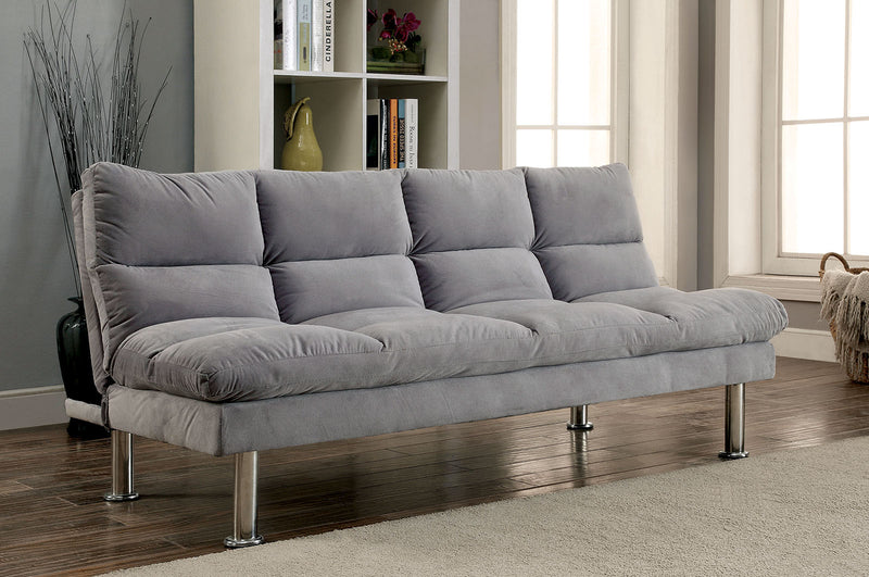 SARATOGA Gray Futon Sofa, Gray - Star USA Furniture Inc