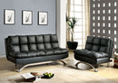 Aristo Black Futon Sofa + Chairs - Star USA Furniture Inc