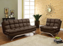 Aristo Dark Brown Futon Sofa + Chairs - Star USA Furniture Inc