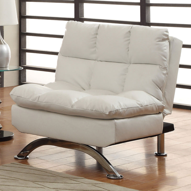 Aristo White/Chrome Chair, White