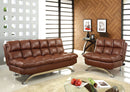 Aristo Saddle Brown Futon Sofa + Chair - Star USA Furniture Inc