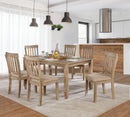 Kiara Wire-Brushed Natural Tone 7 Pc. Dining Table Set - Star USA Furniture Inc