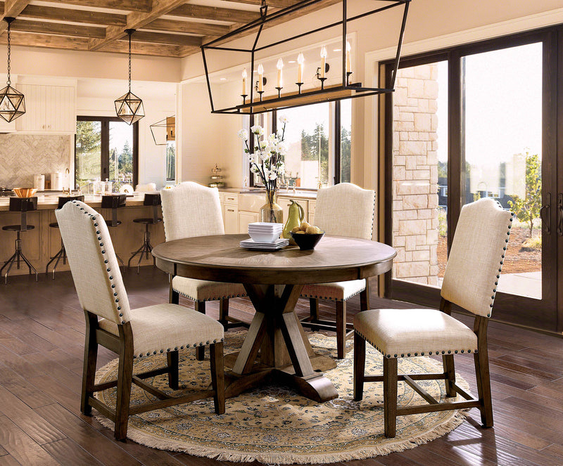 Julia Light Oak 5 Pc. Round Dining Table Set - Star USA Furniture Inc