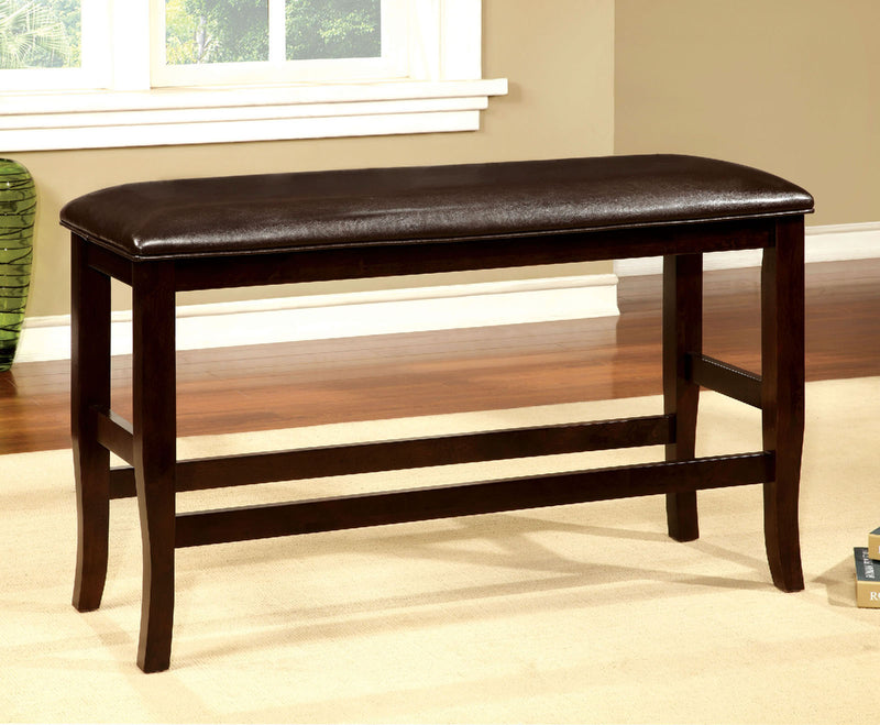 WOODSIDE II Dark Cherry/Espresso Counter Ht. Bench - Star USA Furniture Inc