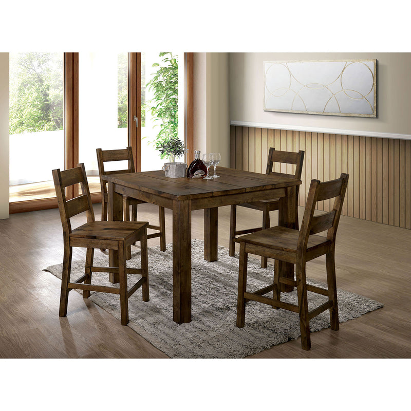 Kristen Rustic Oak 5 Pc. Dining Table Set - Star USA Furniture Inc