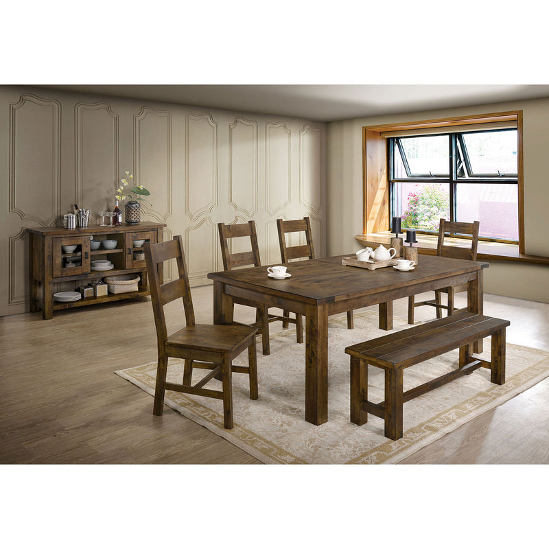 Kristen Rustic Oak 7 Pc. Dining Table Set - Star USA Furniture Inc