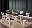 Liliana White/Walnut 7 Pc. Dining Table Set - Star USA Furniture Inc