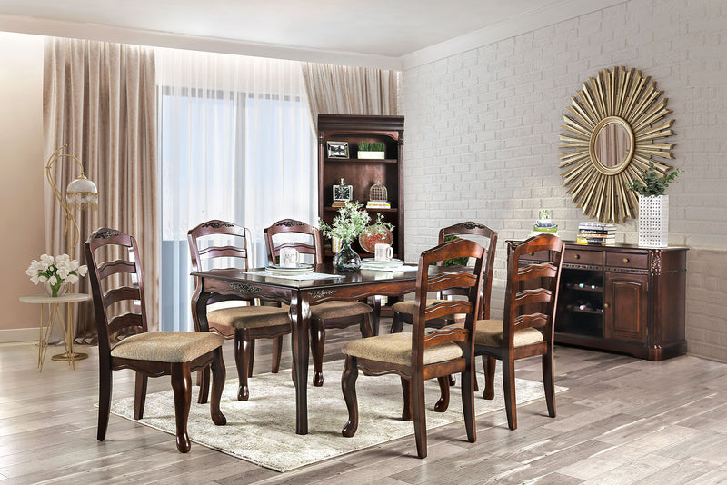 Townsville Dark Walnut 9 Pc. Dining Table Set - Star USA Furniture Inc